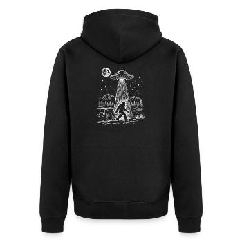 Vaisseau OVNI Sasquatch d’abduction extraterrestre Bigfoot - Veste à capuche bio Premium Unisexe - noir - Dos - Nico (187cm)