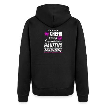 Chefin dieses legendären Haufens Chefin Geschenke - Veste à capuche bio Premium Unisexe - noir - Dos - Nico (187cm)