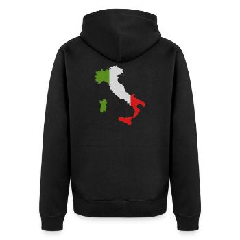 Map of Italy with flag - Unisex Premium Organic Zip Hoodie - black - Back - Nico (187cm)