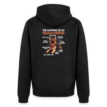 Hunde Sprüche Hundebesitzer Geschenk Spaziergang - Unisex Premium Bio Zip Hoodie - Schwarz - Hinten - Nico (187cm)