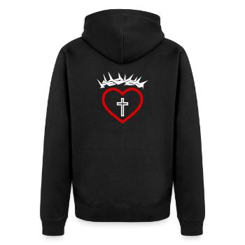 JESUS CHRIST CHURCH CHRISTIANITY - Unisex Premium Organic Zip Hoodie - black - Back - Nico (187cm)