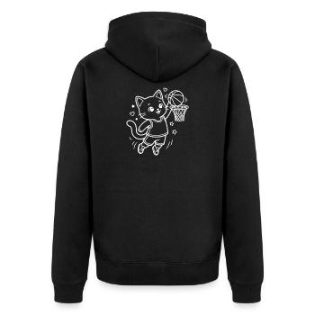 Joueur de baseball des Kawaii Cat - Veste à capuche bio Premium Unisexe - noir - Dos - Nico (187cm)