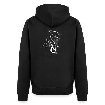Unicycle | Descendance freestyle en monocycle - Veste à capuche bio Premium Unisexe - noir - Dos - Nico (187cm)
