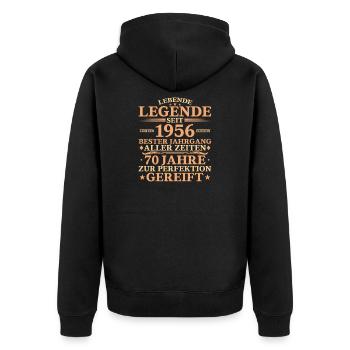 70th birthday 1956 - Legendary for 70 years - Unisex Premium Organic Zip Hoodie - black - Back - Nico (187cm)