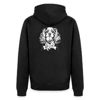 Cavalier King Charles Spaniel Ball Dogs Wilsigns - Veste à capuche bio Premium Unisexe - noir - Dos - Nico (187cm)