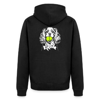 Cavalier King Charles Spaniel Ball Dogs Wilsigns - Veste à capuche bio Premium Unisexe - noir - Dos - Nico (187cm)