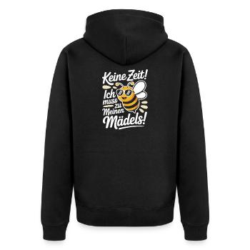 Bee No Time Girls apicultrice qui dit abeilles mellifères - Veste à capuche bio Premium Unisexe - noir - Dos - Nico (187cm)