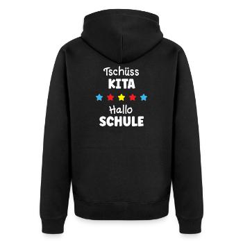 Goodbye Kita Hello School Farewell Kindergarten - Unisex Premium Organic Zip Hoodie - black - Back - Nico (187cm)