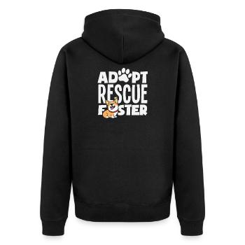 Adoptez des chiens bénévoles de refuge pour animaux en famille d’accueil - Veste à capuche bio Premium Unisexe - noir - Dos - Nico (187cm)