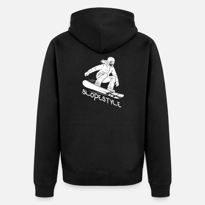 Cadeau d’action de snowboard Slopestyle - Veste à capuche bio Premium Unisexe - noir