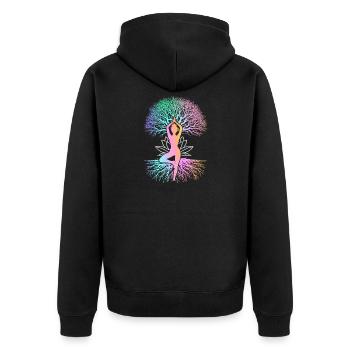 Yoga Meditation Training Yoga Lover Yoga Class - Unisex Premium Organic Zip Hoodie - black - Back - Nico (187cm)
