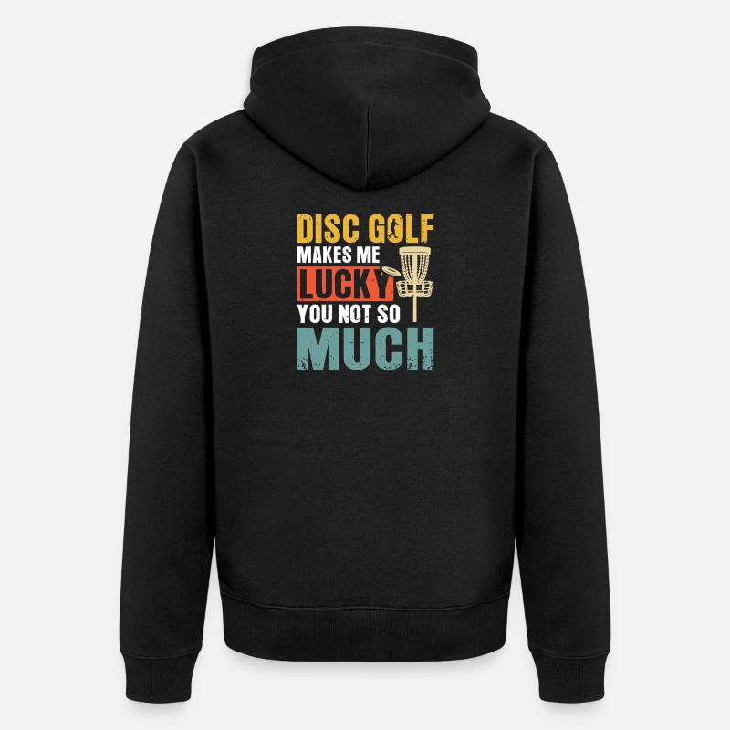 Disc Golf Geschenke Discgolf - Unisex Premium Bio Zip Hoodie - Schwarz