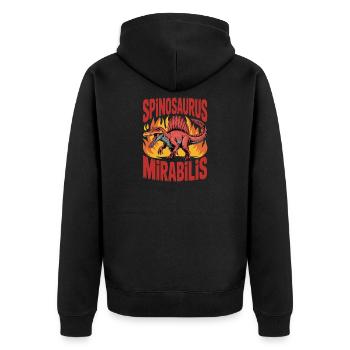 Neue Spinosaurus Mirabilis 2026 Entdeckung - Unisex Premium Bio Zip Hoodie - Schwarz - Hinten - Nico (187cm)