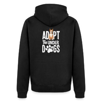 Adopt Dogs Animal Rescue Shelter - Unisex Premium Organic Zip Hoodie - black - Back - Nico (187cm)