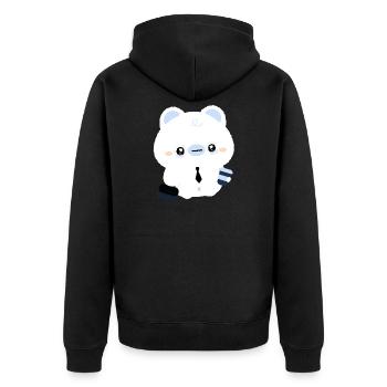 Café de l’ours polaire fatigué - Veste à capuche bio Premium Unisexe - noir - Dos - Nico (187cm)