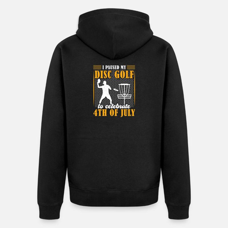 Disc Golf Geschenke Discgolf - Unisex Premium Bio Zip Hoodie - Schwarz