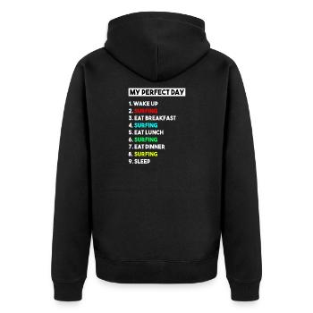 My Perfect Day Play Modeling Funny Sculptor - Unisex Premium Organic Zip Hoodie - black - Back - Nico (187cm)