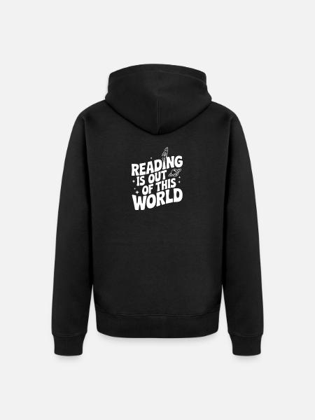 Lesen ist außerirdisch - Unisex Premium Bio Zip Hoodie - Schwarz