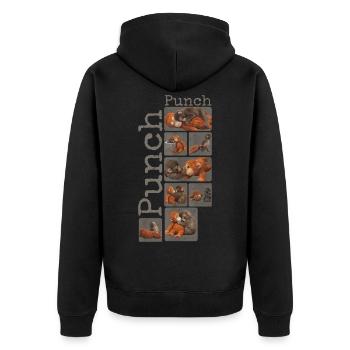 Petit singe mignon donne un coup de poing Coup de poing singe - Veste à capuche bio Premium Unisexe - noir - Dos - Nico (187cm)