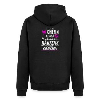 Stolze Chefin unglaublich Haufen Chefin Geschenke - Unisex Premium Organic Zip Hoodie - black - Back - Nico (187cm)