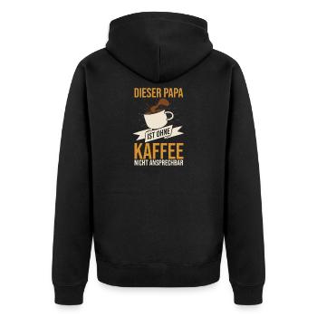 Coffee Father Father's Day Dad - Unisex Premium Organic Zip Hoodie - black - Back - Nico (187cm)