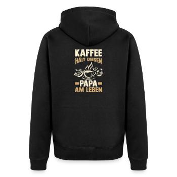 Coffee Father Father's Day Dad - Unisex Premium Organic Zip Hoodie - black - Back - Nico (187cm)