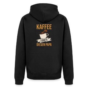Kaffee Vater Vatertag Papa - Unisex Premium Bio Zip Hoodie - Schwarz - Hinten - Nico (187cm)