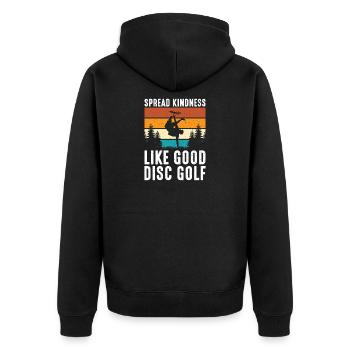 Disc Golf Gifts Disc Golf - Unisex Premium Organic Zip Hoodie - black - Back - Nico (187cm)