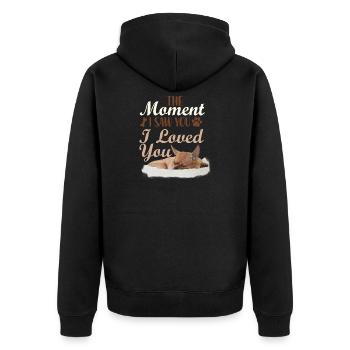 Chihuahua Chihuahueño The Moment I - Unisex Premium Organic Zip Hoodie - black - Back - Nico (187cm)