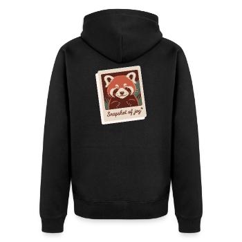Joie du Panda Rouge - Veste à capuche bio Premium Unisexe - noir - Dos - Nico (187cm)