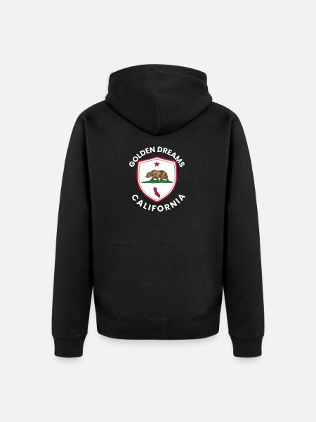 Golden Dreams California Crest - Unisex Premium Organic Zip Hoodie - black