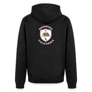 Emblème de l’ours de Bakersfield - Veste à capuche bio Premium Unisexe - noir - Dos - Nico (187cm)