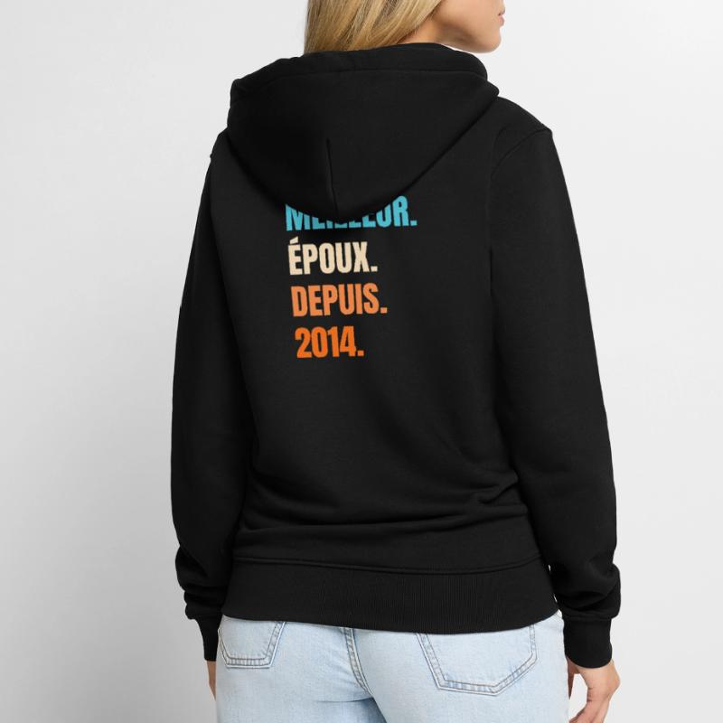Bester Ehemann seit 2014 Geschenk-Ehemann Unisex Premium Bio Zip Hoodie
