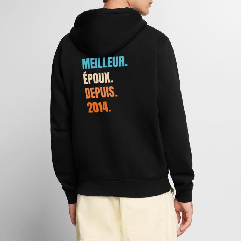 Bester Ehemann seit 2014 Geschenk-Ehemann Unisex Premium Bio Zip Hoodie