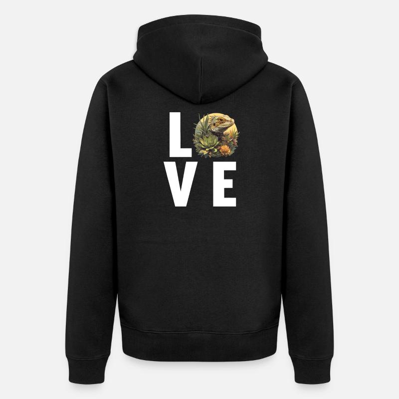 Eidechsen Eidechse - Unisex Premium Bio Zip Hoodie - Schwarz