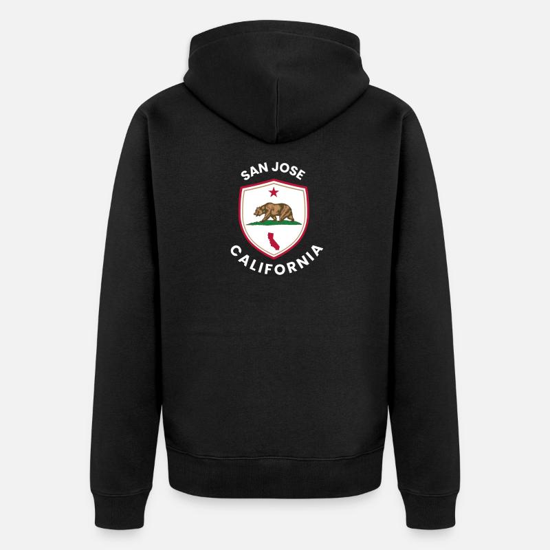 San Jose Shield Bear Emblem - Unisex Premium Bio Zip Hoodie - Schwarz