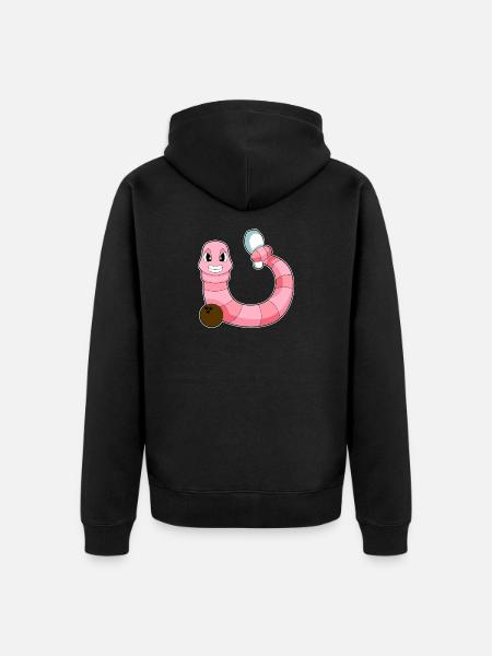 Wurm Bowling Bowlingkugel Pin - Unisex Premium Bio Zip Hoodie - Schwarz