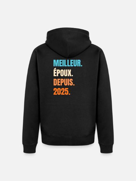 Best Husband Since 2025 Gift Husband - Unisex Premium Organic Zip Hoodie - black