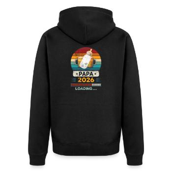 Papa 2026 en chargement. - Veste à capuche bio Premium Unisexe - noir - Dos - Nico (187cm)