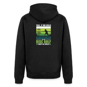 Disc Golf Gifts Disc Golf - Unisex Premium Organic Zip Hoodie - black - Back - Nico (187cm)