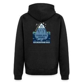 Die Sichtbare Spitze Mein Netto Eisberg Steuern - Unisex Premium Bio Zip Hoodie - Schwarz - Hinten - Nico (187cm)