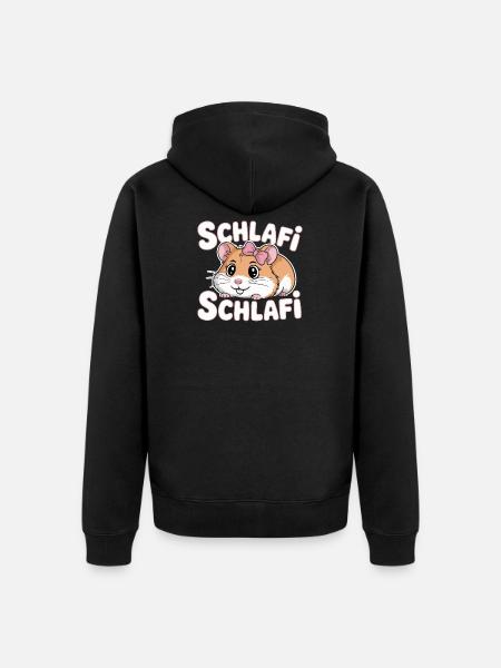 Schlafi Schlafi Hamster Design - Unisex Premium Organic Zip Hoodie - black