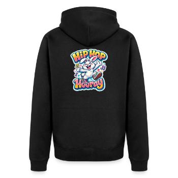 Enfants lapins - Veste à capuche bio Premium Unisexe - noir - Dos - Nico (187cm)