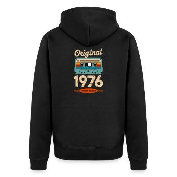 50. Geburtstag Mann Frau 50 Jahre Deko 1976 Gesche - Unisex Premium Organic Zip Hoodie - black - Back - Nico (187cm)