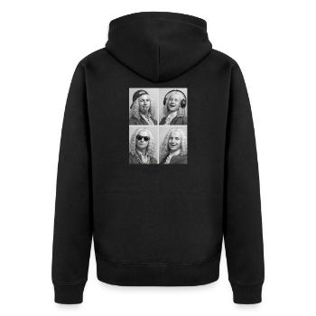 Antonio Vivaldi - Unisex Premium Organic Zip Hoodie - black - Back - Nico (187cm)