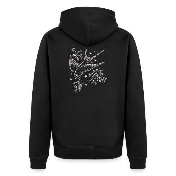 Swallow flight in star flight - Unisex Premium Organic Zip Hoodie - black - Back - Nico (187cm)