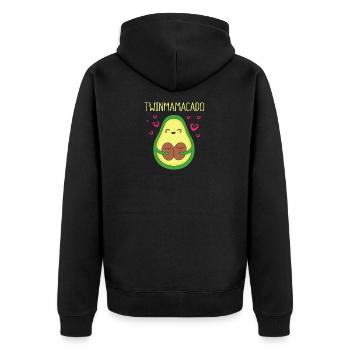 Zwilling Mutter Zwillinge Mama Geschenk - Unisex Premium Bio Zip Hoodie - Schwarz - Hinten - Nico (187cm)