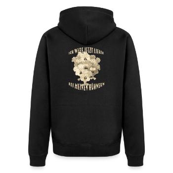 Fans de poulet - Coq - Coq - Poulet fleur - Bio - Veste à capuche bio Premium Unisexe - noir - Dos - Nico (187cm)