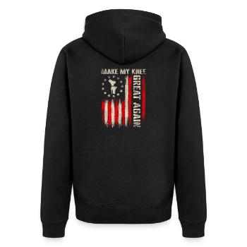 Make My Knee Great Again ACL Recovery - Unisex Premium Organic Zip Hoodie - black - Back - Nico (187cm)