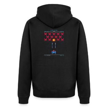 Arcade rétro années 80 Pixel Alien Gamer Vintage - Veste à capuche bio Premium Unisexe - noir - Dos - Nico (187cm)